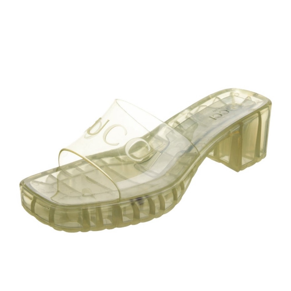 Gucci Transparent Cream Mules